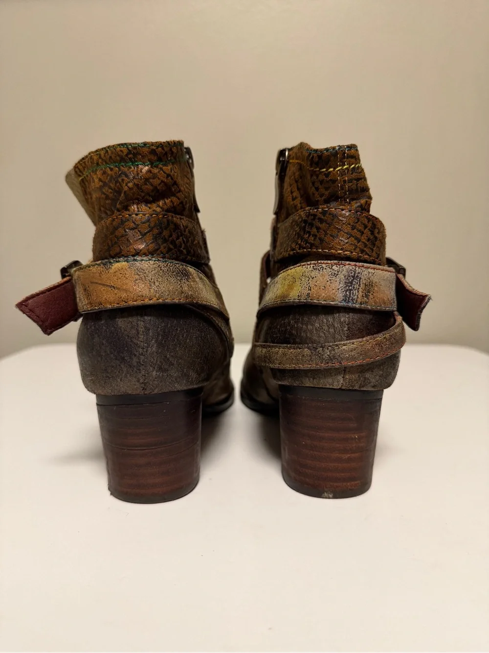 L'Artiste by Spring Step Shazzam New Camel Hand Painted Ankle Boots EU 39 US 8.5